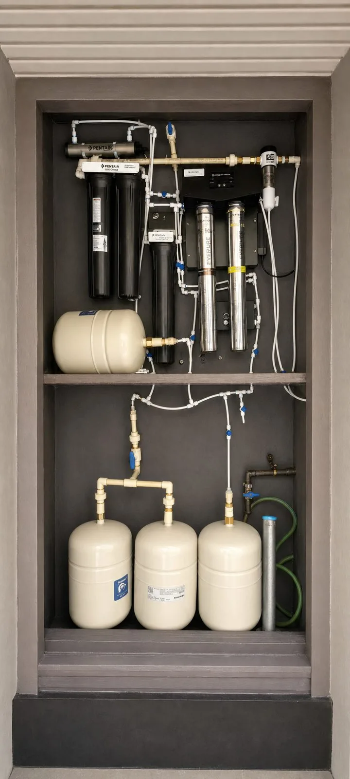 Concealed RO cabinet installation